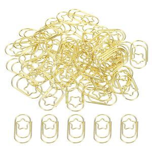 Paper Clip Star-Shaped Cute Decorative Clips Bookmarks 0.9 Inch Gold Tone 50pcs